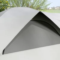 Outsunny Cort de Camping pentru 4 Persoane, Impermeabil, cu Zonă de Noapte și Zonă de Zi, din Poliester, 430x300x190 cm, Gri(m-9)