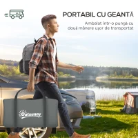 Outsunny Cort de Camping Impermeabil cu 4 Locuri, cu Zonă Separată de Dormit și Living, 460x300x200 cm, Verde(m-8)