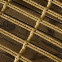 Outsunny Set Grădină din Ratan din 5 Piese, Set de Exterior cu Masă Rotundă și 4 Scaune cu Perne, 82x82x50 cm, Bej(m-8)