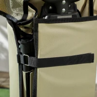 Outsunny Cărucior de Grădină Pliabil cu Mâner Telescopic, Cărucior de Exterior din Oțel, 105x52x70-110 cm, Kaki(m-9)