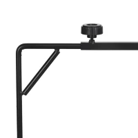 PawHut 86-129Hcm Adjustable Height and Length Reptile Lamp Stand Holder with Hook Hanging, Base - Black(m-8)