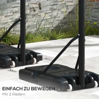 SPORTNOW Mobiele Basketbalstandaard, In Hoogte Verstelbaar, Onbreekbare Achterwand, 2,35-3,05 m Korfhoogte, Zwart(m-4)