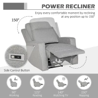 HOMCOM 150° Electric Reclining Chair, with USB port and Footrest - Grey(m-4)