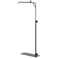 PawHut 86-129Hcm Adjustable Height and Length Reptile Lamp Stand Holder with Hook Hanging, Base - Black(m-11)