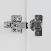 Credenza Moderna con 2 Ante e 2 Cassetti, Maniglie e Piedini Dorati, Bianco(m-4)