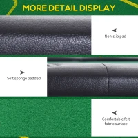 SPORTNOW Foldable Poker Mat, 10-Player Table Top with Cup Holder, Carry Bag - Green(m-6)