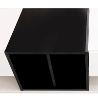 Combinación de Mueble Bajo para TV en Blanco y Negro Brillante Diseño de Bloques de Color Cajones Estantes Varios Espacios de Almacenamiento Blanco(m-5)