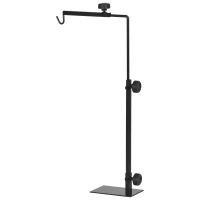 PawHut Adjustable Height and Length Reptile Lamp Stand Holder with Hook Hanging, Base - Black(m-11)