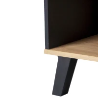 Tavolino da Salotto Design in Legno Colorato e Nero 100 x 60 x 53 cm con Cassetti, Multifunzionale, Naturale(m-6)