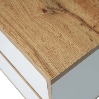 Mueble TV Bajo Estilo Rústico con Compartimentos y Puertas Blanco(m-4)