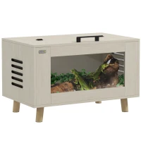 PawHut Terrarium dla gadów, Vivarium, okno z hartowanego szkła, 80 x 50 x 50 cm, Kolor Biały(m-10)