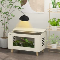 PawHut Terrarium dla gadów, Vivarium, okno z hartowanego szkła, 80 x 50 x 50 cm, Kolor Biały(m-2)