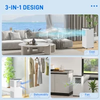 HOMCOM 9,000 BTU App-Controlled Mobile Air Conditioner, 20m² Radius - White(m-4)