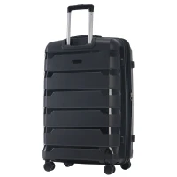 3-teiliges Hartschalenkoffer-Set mit TSA-Schloss, 360° Doppelrollen und 3 Größen aus robustem PP-Material, Schwarz(m-8)