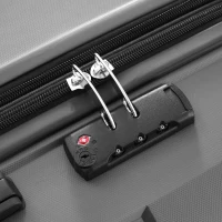 3-teiliges Hartschalenkoffer-Set mit TSA-Schloss, 360° Doppelrollen und 3 Größen aus robustem PP-Material, Grau(m-4)