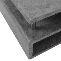 Tavolino Moderno con Finitura in Cemento Grigio, Illuminazione a LED, Tavolino da Salotto e Ufficio, Grigio Cemento(m-4)