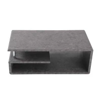 Tavolino Moderno con Finitura in Cemento Grigio, Illuminazione a LED, Tavolino da Salotto e Ufficio, Grigio Cemento(m-5)