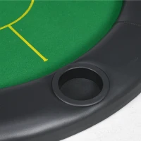 SPORTNOW Foldable Poker Mat, 10-Player Table Top with Cup Holder, Carry Bag - Green(m-8)