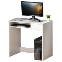 HOMCOM Compact Computer Table with Keyboard Tray Drawer Study Office Work Writing Desk(m-1)