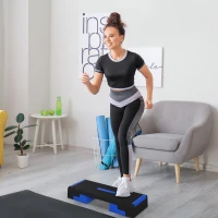 SPORTNOW 15cm/20cm/25cm Exercise Stepper for Home Workout, Aerobic Step Platform - Blue(m-10)