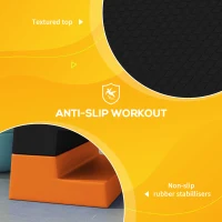 SPORTNOW 15cm/20cm/25cm Exercise Stepper for Home Workout, Aerobic Step Platform - Orange(m-6)