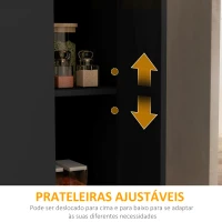 HOMCOM Ilha de Cozinha Móvel Auxiliar de Cozinha com 2 Prateleiras Abertas 2 Portas Estilo Moderno 105x60x82 cm Preto e Carvalho(m-5)