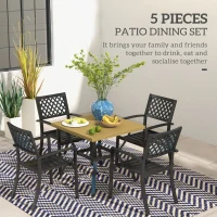 Outsunny Set de Masa si Scaune de Gradina, 5 Piese(m-4)