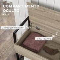 HOMCOM Banco Sapateira com Compartimento Oculto 84x39,5x61 cm Preto e Madeira(m-5)