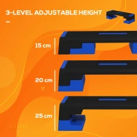 SPORTNOW 15cm/20cm/25cm Exercise Stepper for Home Workout, Aerobic Step Platform - Blue(m-4)