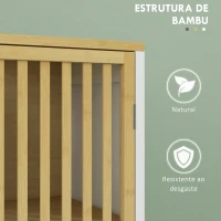 HOMCOM Coluna de Casa de Banho com 2 Estantes Abertos 2 Armários com Portas de Ripas e Prateleiras Ajustáveis 32x30x172 cm Branco(m-5)
