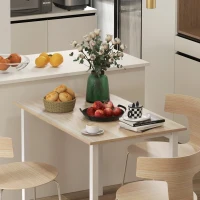 HOMCOM Eettafel voor 6 personen, Keukentafel, Uitschuifbaar, Inklapbaar, Bruin + Wit(m-7)