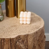 HOMCOM Stolik pomocniczy w kształcie pnia z regulowanymi nóżkami 37 cm x 37 cm x 43 cm Beton Brązowy(m-7)