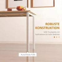 HOMCOM Eettafel voor 6 personen, Keukentafel, Uitschuifbaar, Inklapbaar, Bruin + Wit(m-6)