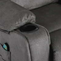 Poltrona Massaggiante Elettrica Reclinabile con Portabicchieri, Tasche Laterali e Telecomando, Grigio(m-7)