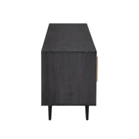 Mobilier TV cu textură gri, 3 uși și spațiu deschis, 200x40x55,5 cm, Gri(m-10)