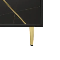 Vetrina Moderna con Illuminazione LED Interna, Nero e Oro(m-9)