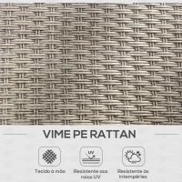 Outsunny Conjunto de Jardim em Vime Sintético Conjunto de Móveis de Exterior com Sofá de 4 Módulos 1 Mesa de Centro e Almofadas Cinza(m-4)