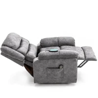 Sillón de Masaje Eléctrico con Masaje Función Calor y Vibración Tejido Antideslizante Gris(m-7)