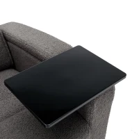 Poltrona Relax Elettrica con Porta USB, Tavolino Girevole 360°, Portabicchieri e Illuminazione LED, Grigia(m-9)