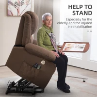 HOMCOM Scaun Electric Rabatabil cu 8 Puncte de Masaj și Suport pentru Picioare, Fotoliu Modern din In și Țesătură cu Efect Metalic, 87x92x105 cm, Cafea(m-4)