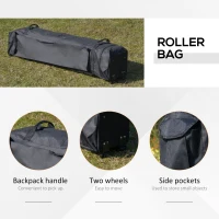 Outsunny Foișor Pliabil cu Perdele Laterale, Foișor de Grădină din Oțel și Țesătură Oxford cu Geantă de Transport, 364x364x294 cm, Gri(m-8)