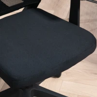 HOMCOM Scaun de Birou Ergonomic cu Înălțime Reglabilă, Scaun de Birou Pivotant din Țesătură Respirabilă, 58x56x106.5 cm, Negru(m-9)