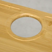 HOMCOM Portable Bamboo Top Wine and Glass Picnic Table(m-8)