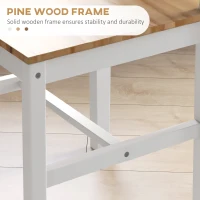 HOMCOM Set 4 Scaune pentru Bucătărie și Living cu Spătar Transversal, Scaune Clasice din Lemn de Pin, 41x46.5x86 cm, Alb(m-5)