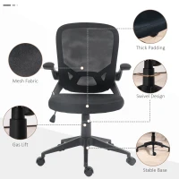 HOMCOM Scaun de Birou Ergonomic cu Înălțime Reglabilă, Scaun de Birou cu Balansoar și Țesătură Respirabilă, 59x58x96-106 cm, Negru(m-8)