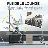 Outsunny Foldable Sun Lounger Set of 2, Beach Chaise Lounges with Reading Hole, Arm Slots, 5-Position Adjustable Backrest, Side Pocket, Pillow for Patio, Garden, Beach, Pool, Beige(m-4)