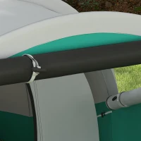 Outsunny Cort de Camping Impermeabil pentru 2-4 Persoane cu Cameră Separată, Cort Tunel cu Geantă de Transport, 460x260x190 cm, Verde(m-9)