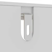 HOMCOM Dulap de Baie Sub Chiuvetă, Dulap de Depozitare din Bambus, Unitate Toaletă de Baie cu 2 Uși, 70x33x79.5 cm, Alb(m-8)