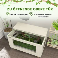 PawHut Terrarium dla gadów, Vivarium, okno z hartowanego szkła, 80 x 50 x 50 cm, Kolor Biały(m-5)