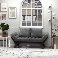 HOMCOM canapea tip sezlong, 163,83x66,04x81,28 cm, neagra(m-2)